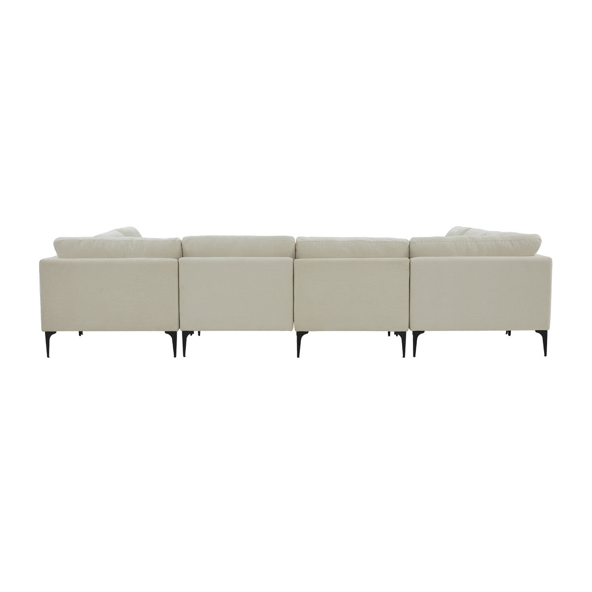   TOV Furniture Serena Velvet U-Sectional with Black Legs  -  Home Elegance USA