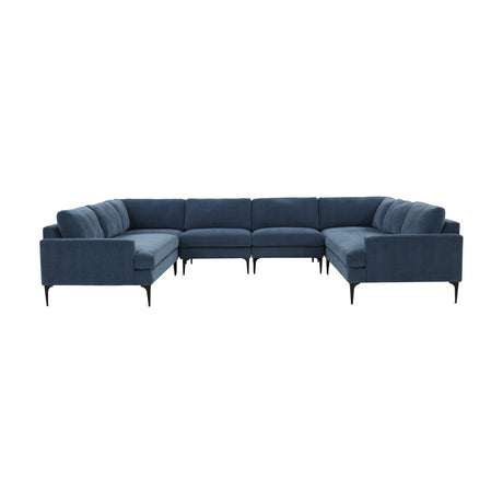   TOV Furniture Serena Velvet U-Sectional with Black Legs  -  Home Elegance USA