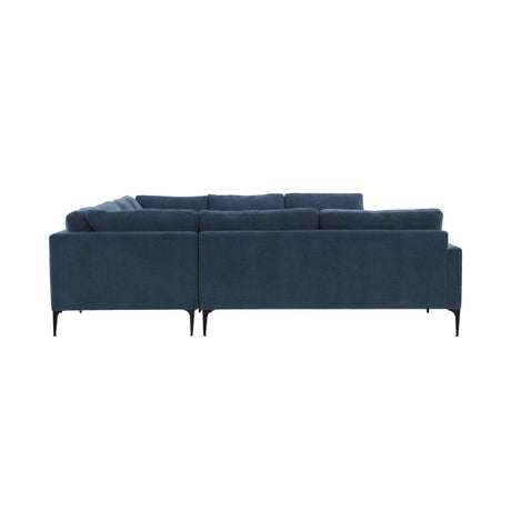   TOV Furniture Serena Velvet U-Sectional with Black Legs  -  Home Elegance USA