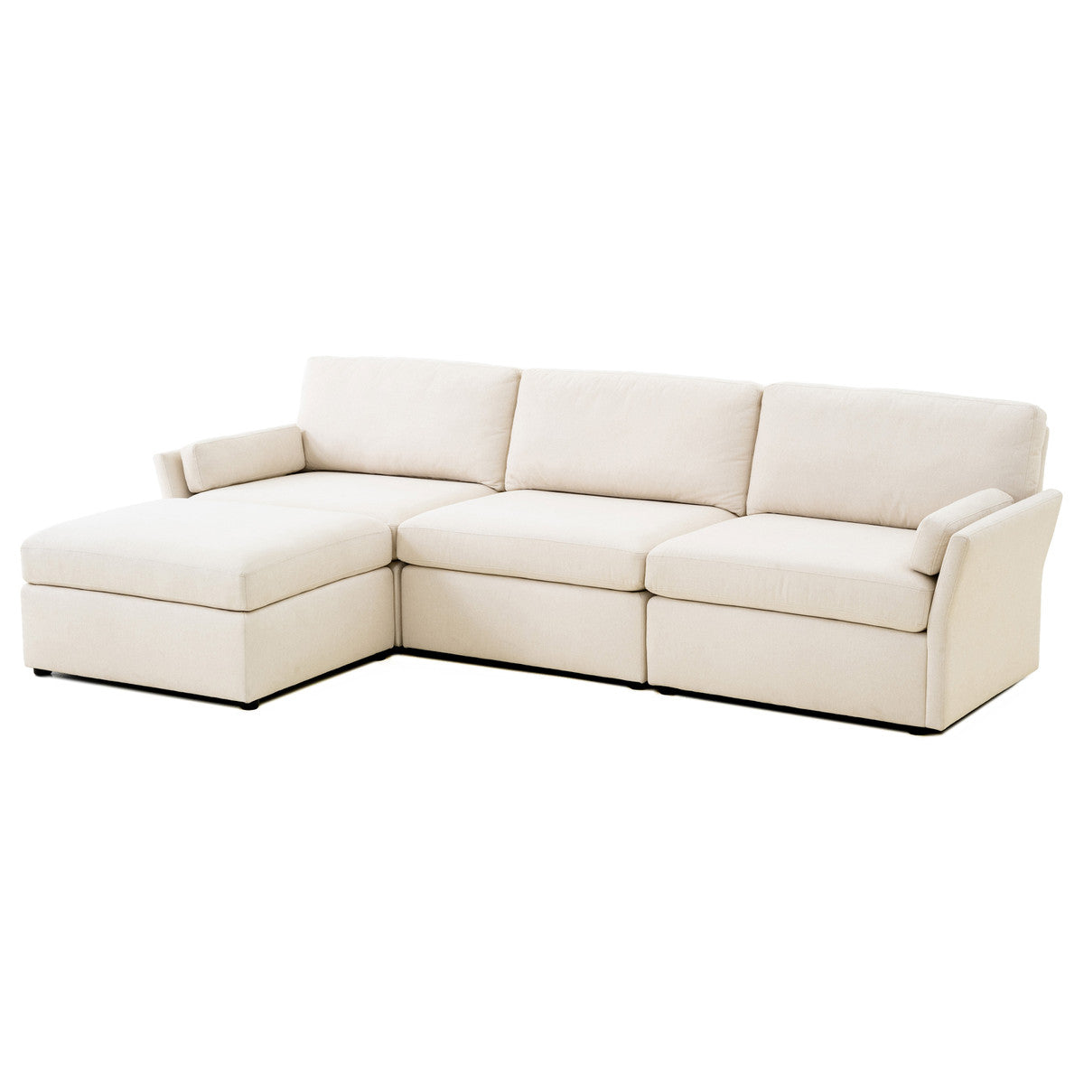 Catarina Cream Chaise Sectional - Home Elegance USA