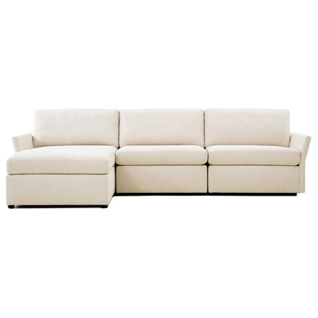 Catarina Cream Chaise Sectional - Home Elegance USA