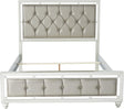Riley Upholstered Silver Bed with Crystal Tufting – Global - sold by Home Elegance USA
