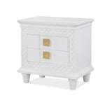 Rebecca Nightstand by Cosmos Furniture in white and gold.