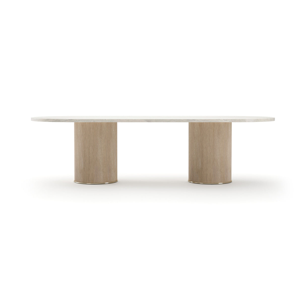 Rhythm Oval Travertine Dining Table 112 Inch | Caracole Classic