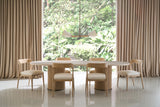 Rhythm Oval Travertine Dining Table 112 Inch | Caracole Classic