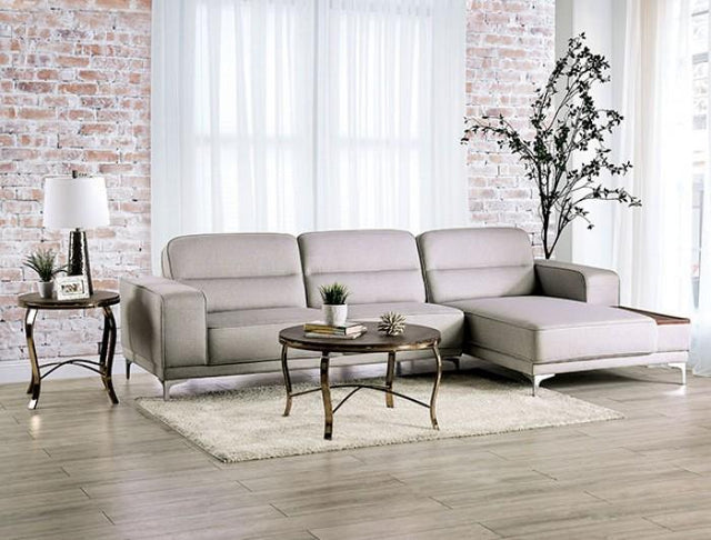 Riehen Transitional Light Gray Fabric Sectional Sofa by Furniture of America Furniture of America