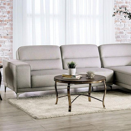 Riehen Transitional Light Gray Fabric Sectional Sofa by Furniture of America Furniture of America