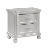 Roma Nightstand by Cosmos Furniture in silver finish