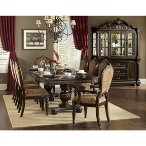 Homelegance Russian Hill Traditional Double Pedestal Dining Room Set – Cherry & Gold Finish