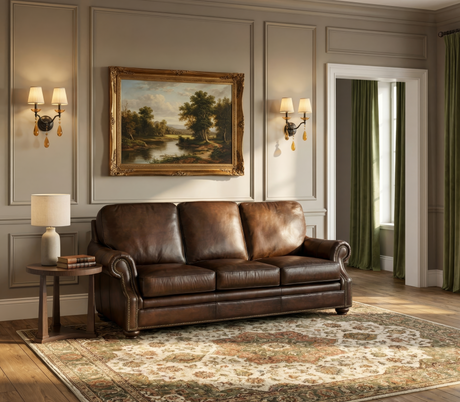 Montgomery Leather Stationary Sofa in Sedona Chateau Brown – Hooker Furniture
