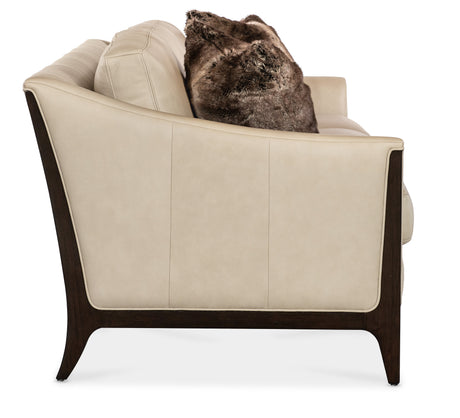 Sophia Sofa – Mid-Century Leather & Fabric Sofa in Caviar Finish | Hooker Furniture