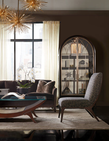 Sophia Sofa – Mid-Century Leather & Fabric Sofa in Caviar Finish | Hooker Furniture