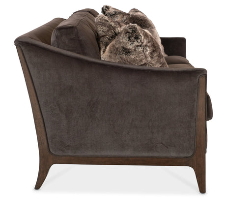 Sophia Sofa – Mid-Century Leather & Fabric Sofa in Caviar Finish | Hooker Furniture