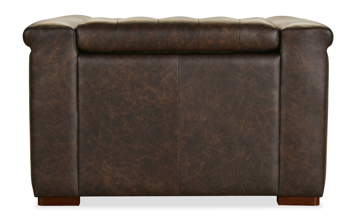 Savion Deux Power Recliner with Power Headrest by Hooker Furniture in West Saddlewood Leather