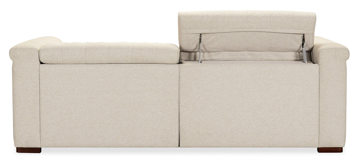 Savion Deux Sofa with Power Recliners & Power Headrests by Hooker Furniture in Aries Beach Fabric