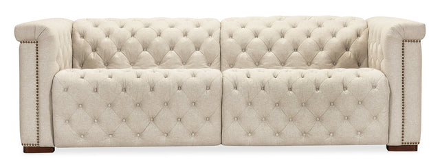 Savion Deux Sofa with Power Recliners & Power Headrests by Hooker Furniture in Aries Beach Fabric