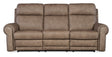 Duncan Power Sofa with Power Headrest & Lumbar Support by Hooker Furniture in Kalahari Camel or Bark Leather