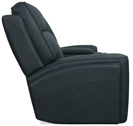 Riverton Power Gliding Console Loveseat with Power Headrest and Lumbar | Dante Afterdusk Leather | USB Port | Hidden Storage - sold by Home Elegance USA