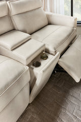 Vann Six-Piece Power Sectional by Hooker Furniture in Dante Moonshine Leather