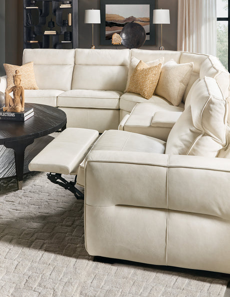 Vann Six-Piece Power Sectional by Hooker Furniture in Dante Moonshine Leather