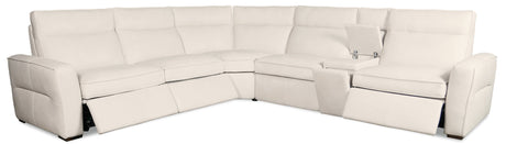 Vann Six-Piece Power Sectional by Hooker Furniture in Dante Moonshine Leather