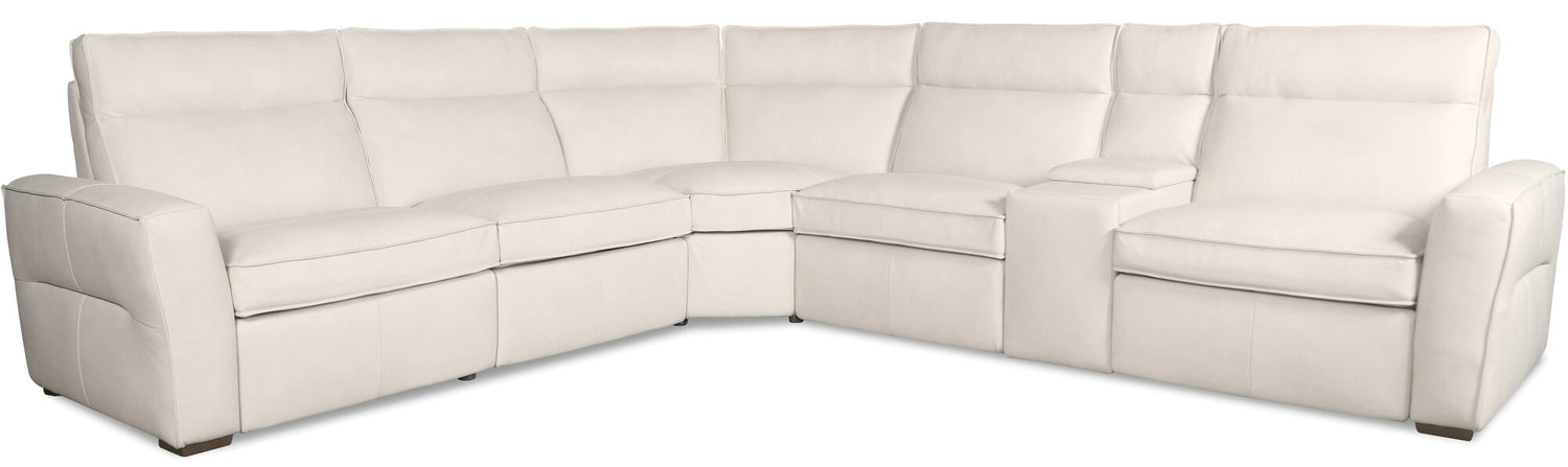 Vann Six-Piece Power Sectional by Hooker Furniture in Dante Moonshine Leather