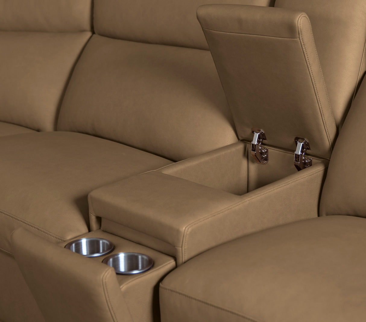 Simone Six-Piece Power Sectional by Hooker Furniture in Safari Bistro Leather