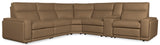 Simone Six-Piece Power Sectional by Hooker Furniture in Safari Bistro Leather