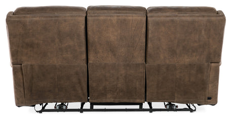 Wheeler Sofa with Power Recline & Power Headrest | Aniline Leather Seville Timber | Hooker Furniture - sold by Home Elegance USA
