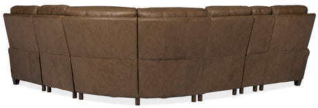 Julian Six-Piece Power Sectional by Hooker Furniture in Rowe Chocolate Leather