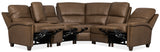Julian Six-Piece Power Sectional by Hooker Furniture in Rowe Chocolate Leather