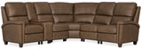 Julian Six-Piece Power Sectional by Hooker Furniture in Rowe Chocolate Leather