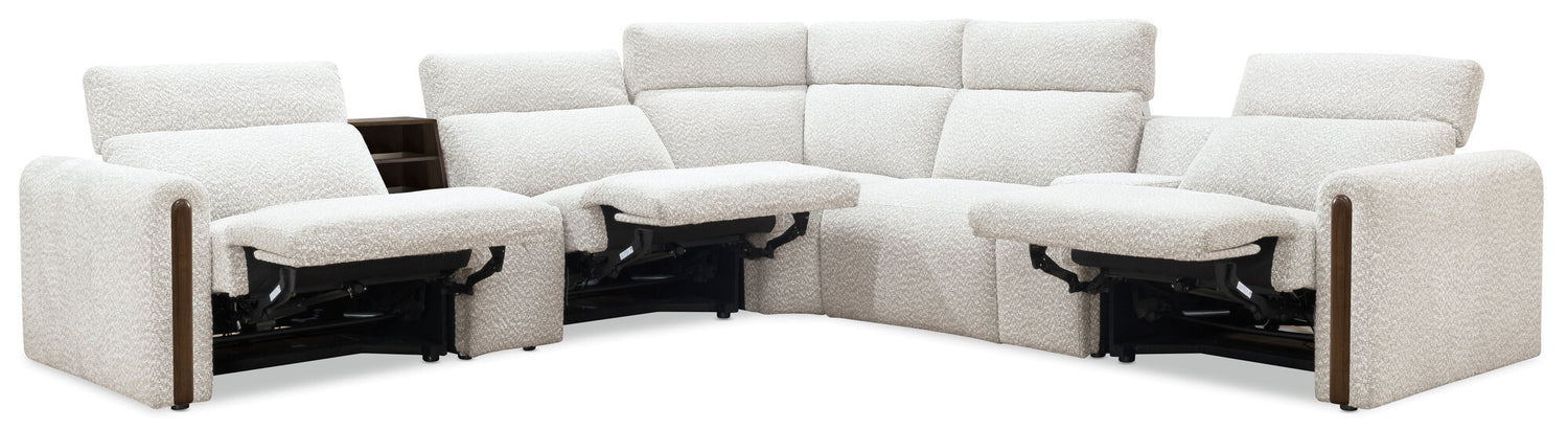 Anaheim Seven-Piece Power Sectional by Hooker Furniture in McCurdy Stone Fabric