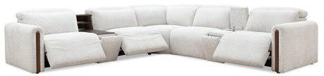 Anaheim Seven-Piece Power Sectional by Hooker Furniture in McCurdy Stone Fabric