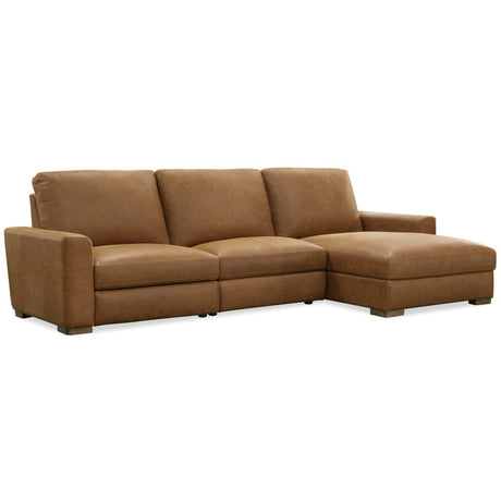 Optimus Three-Seat Sectional in Kingston Cognac – Hooker Furniture