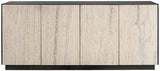 Stone Modern White Travertine Credenza with Metal Case | Universal Furniture