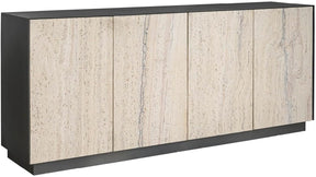 Stone Modern White Travertine Credenza with Metal Case | Universal Furniture