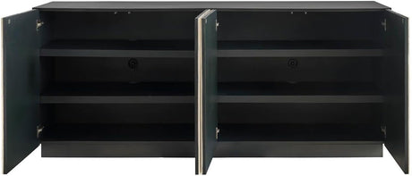 Stone Modern White Travertine Credenza with Metal Case | Universal Furniture
