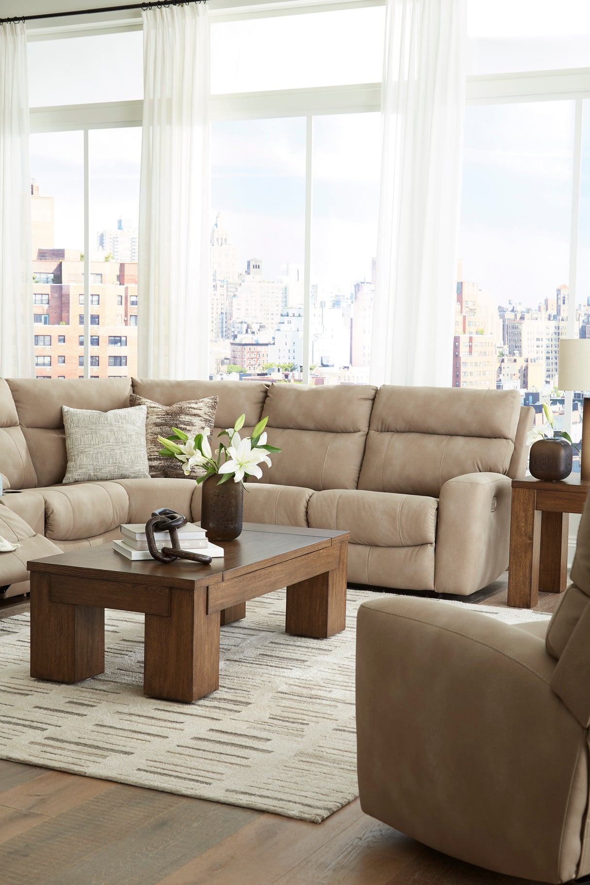 Ashley Sand Next-Gen DuraPella 61004S7 6-Piece Power Reclining Sectional - Home Elegance USA