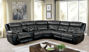 Brooklane - Power Sectional - Gray / Black