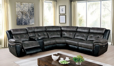 Brooklane - Power Sectional - Gray / Black - Home Elegance USA