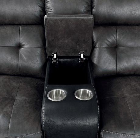 Brooklane - Power Sectional - Gray / Black