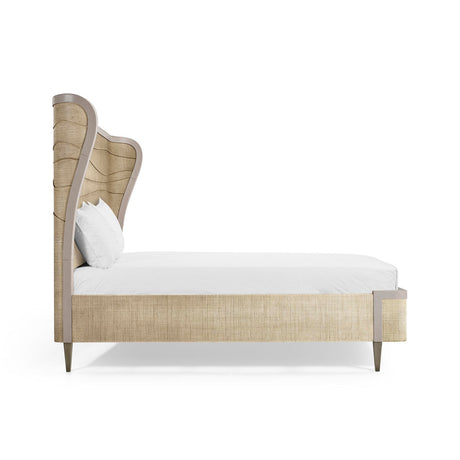 Seiche Woven Wing Wave King Bed | Jonathan Charles Fine Furniture
