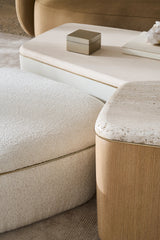 Serir Medium Cocktail Table Crème Travertine | Caracole Classic