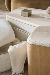 Serir Medium Cocktail Table Crème Travertine | Caracole Classic