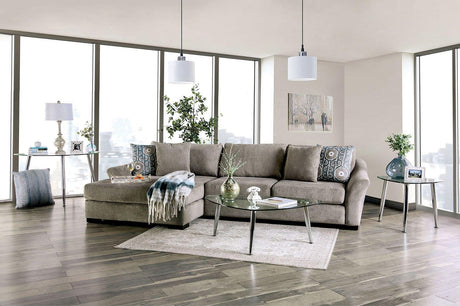 Sigge Transitional Light Gray Chenille Sectional Sofa by Furniture of America Furniture of America