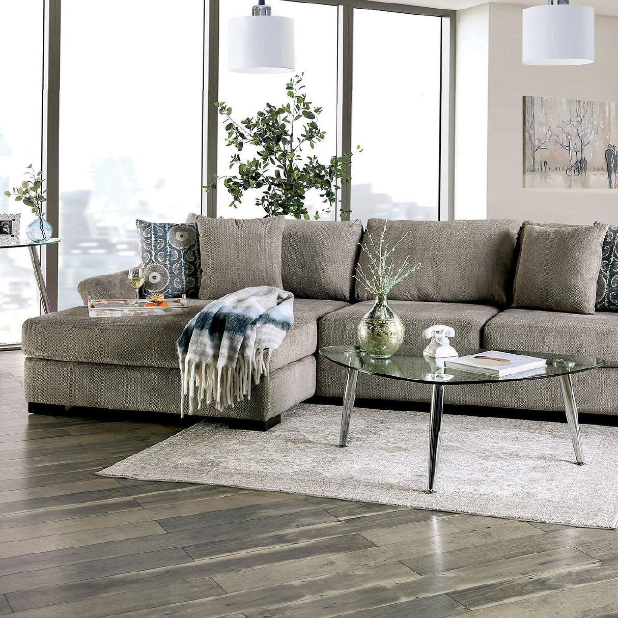 Sigge Transitional Sectional Sofa In