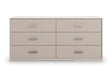 Silver Lining Dresser | CLA-423-012 | Caracole Classic | Almond Milk Finish | Brushed Stainless Hardware - sold by Home Elegance USA