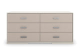 Silver Lining Dresser | CLA-423-012 | Caracole Classic | Almond Milk Finish | Brushed Stainless Hardware - sold by Home Elegance USA