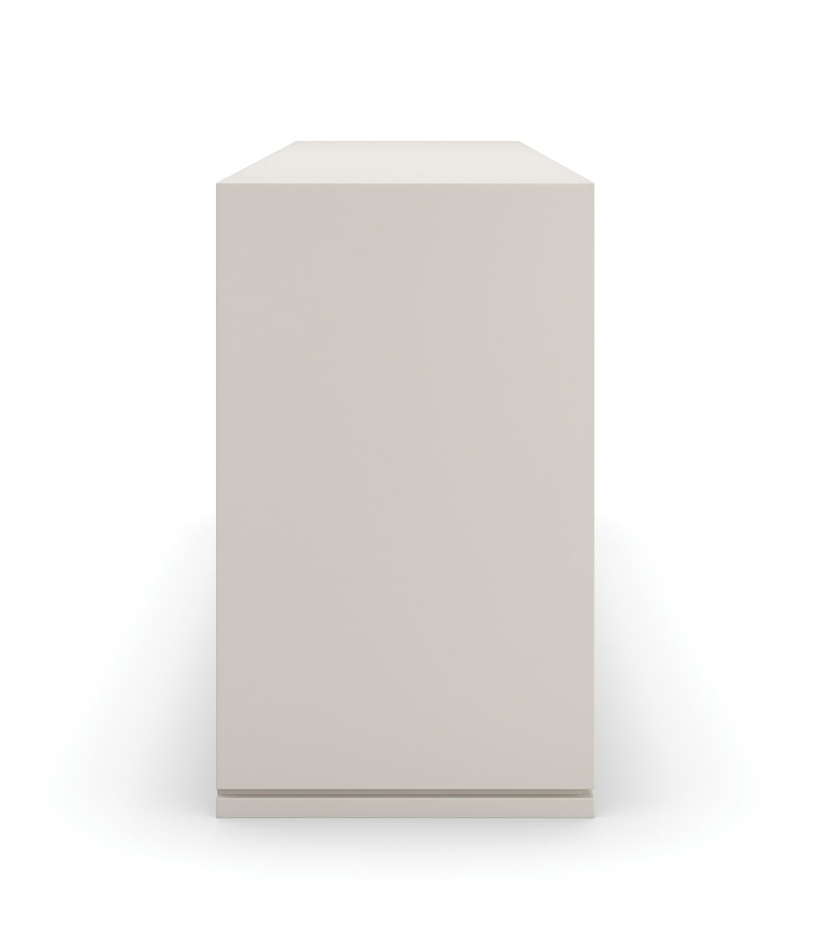 Silver Lining Dresser | CLA-423-012 | Caracole Classic | Almond Milk Finish | Brushed Stainless Hardware - sold by Home Elegance USA
